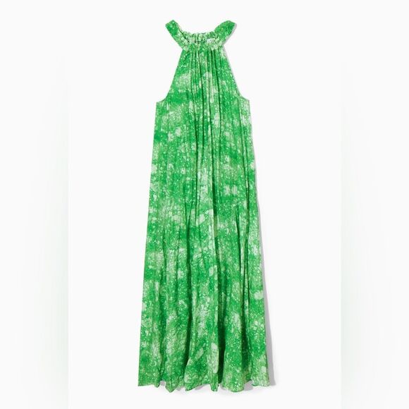 NEW COS OVERSIZED GATHERED MAXI DRESS in Green - Picture 8 of 13